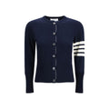 Thom Browne Blue Fleece Wool Cardigan