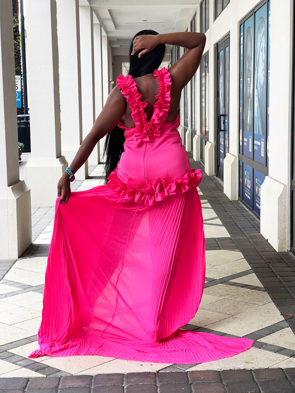 Hibiscus Drop waist Thigh High Split Dress