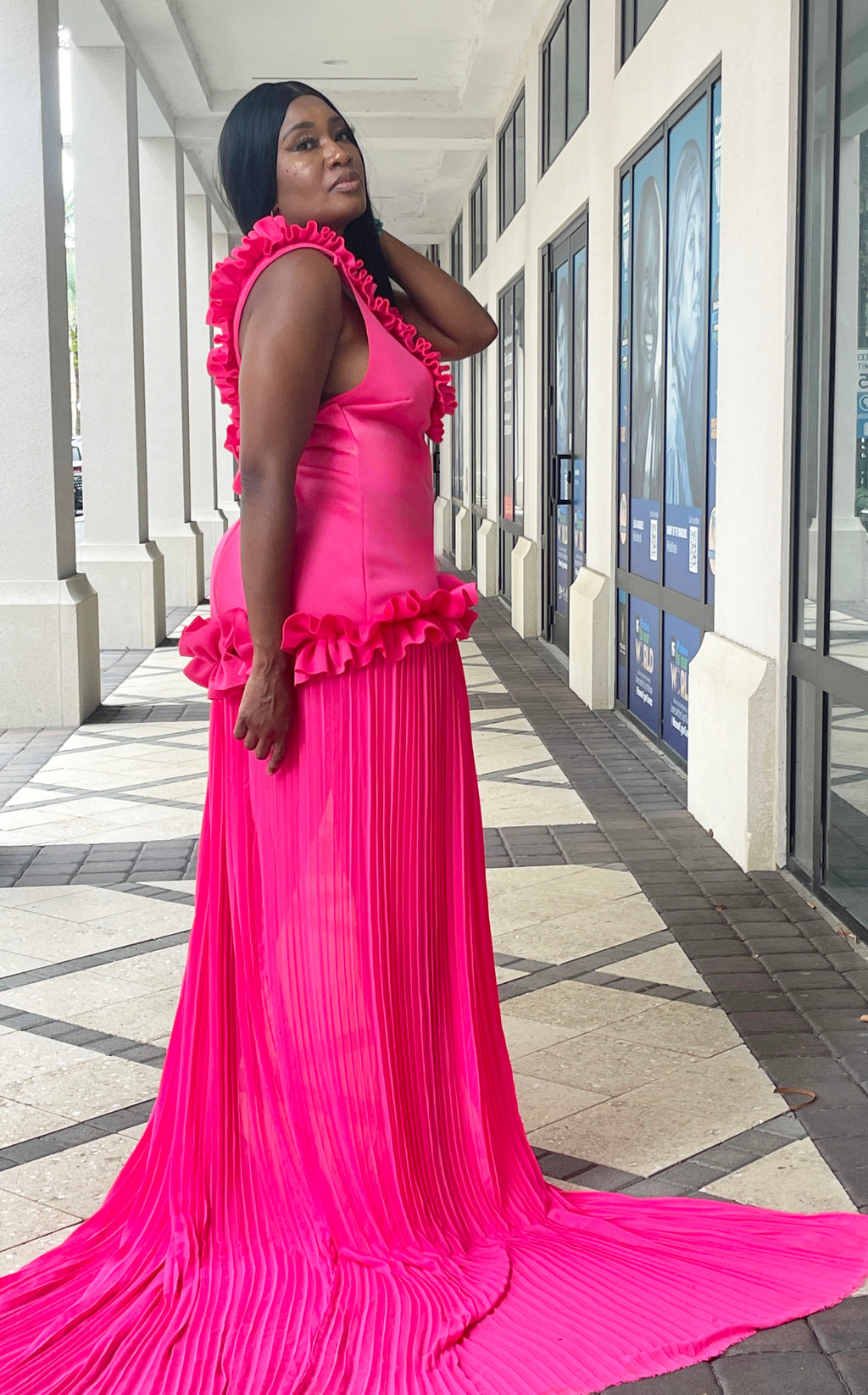 Hibiscus Drop waist Thigh High Split Dress