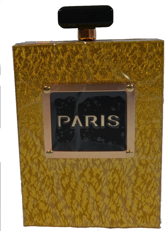 Gold Perfume Bottle Clutch Purse