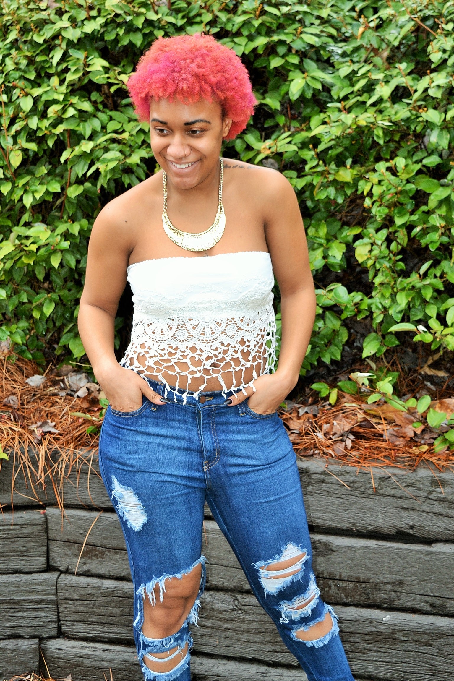 White Tube crochet top