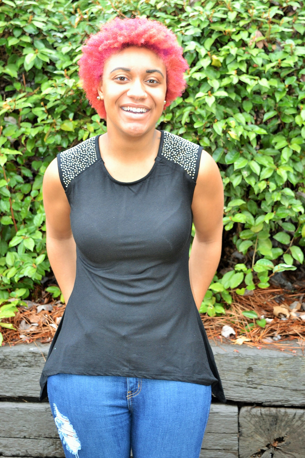 Black Studded Tank Top