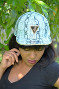 Light Blue Snake Print Hat