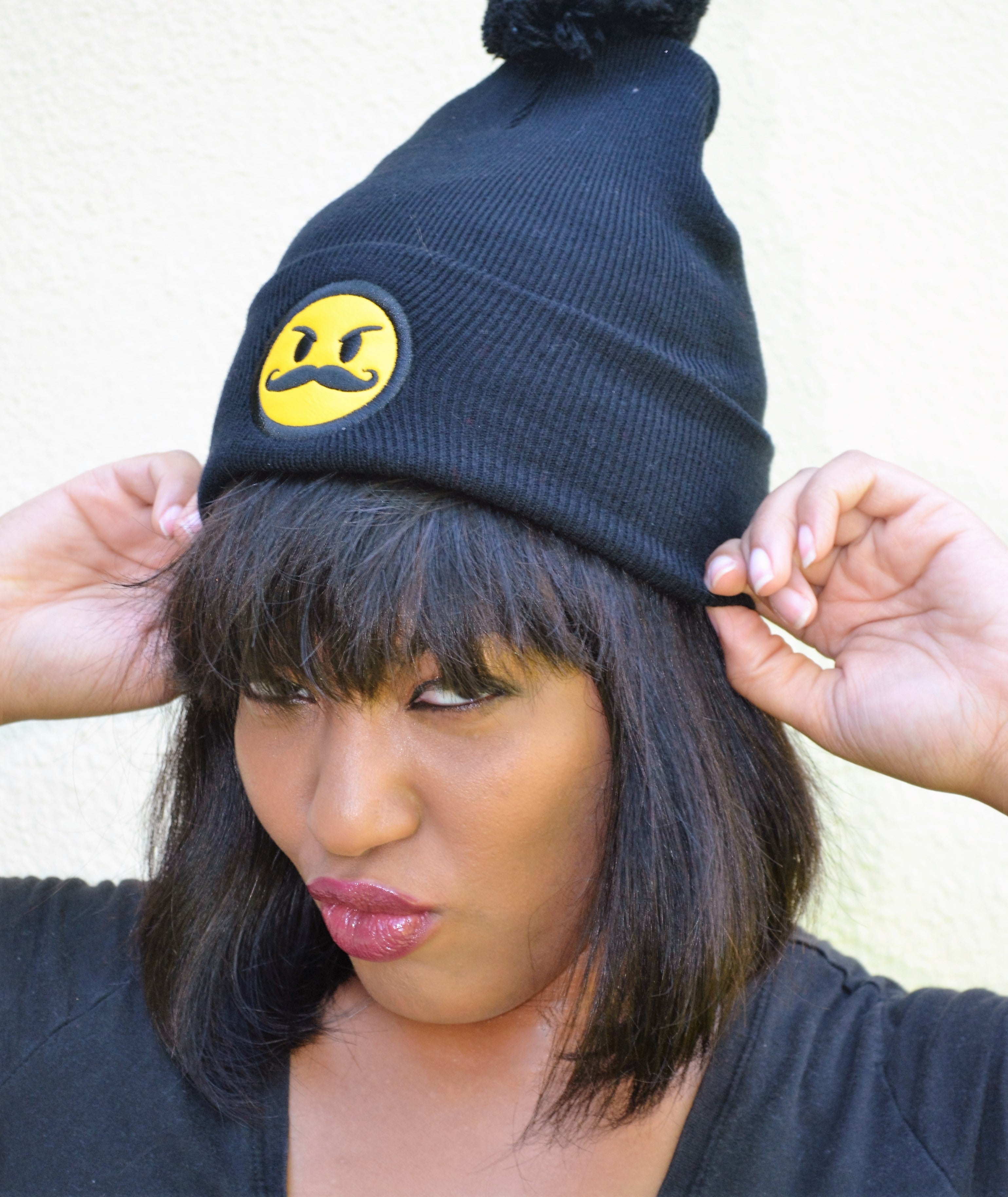 Mustache Emoji Beanie