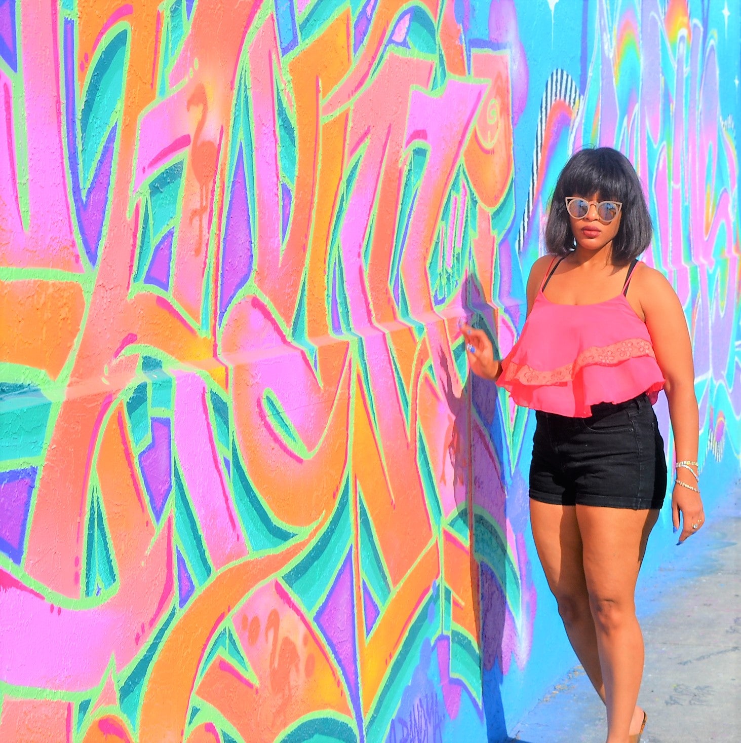 Pink Tiered Crop Top