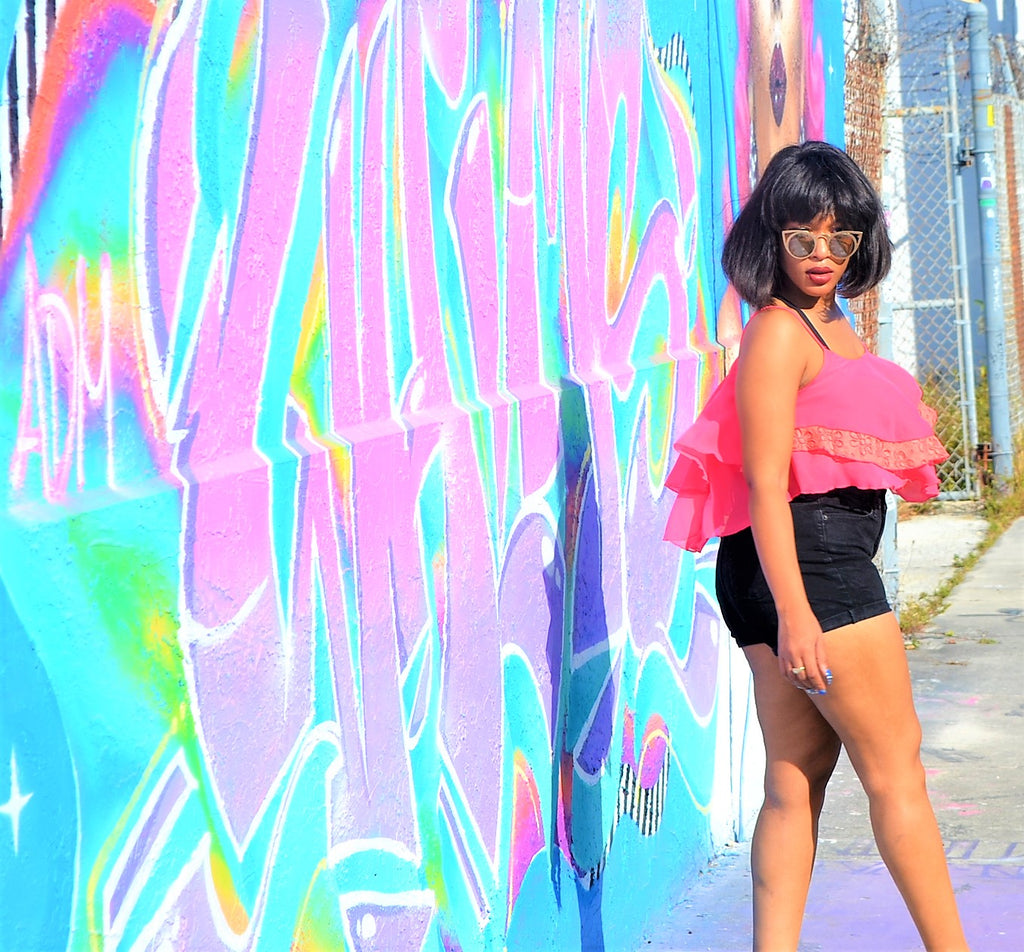 Pink Tiered Crop Top