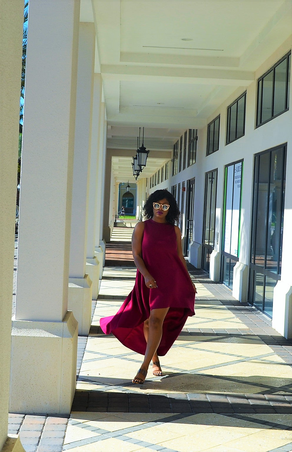 Elegant Magenta High-Low Dress