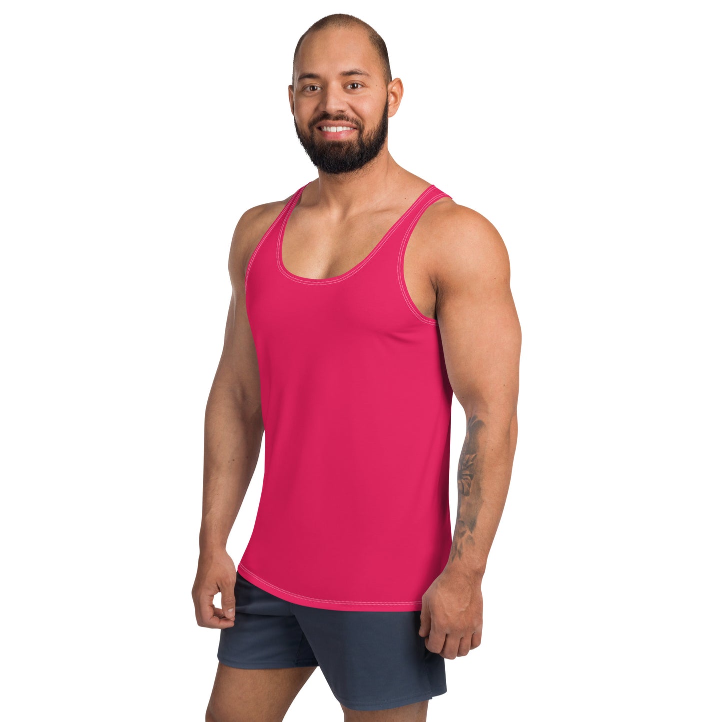 Men's Hibiscus Pink Tank Top