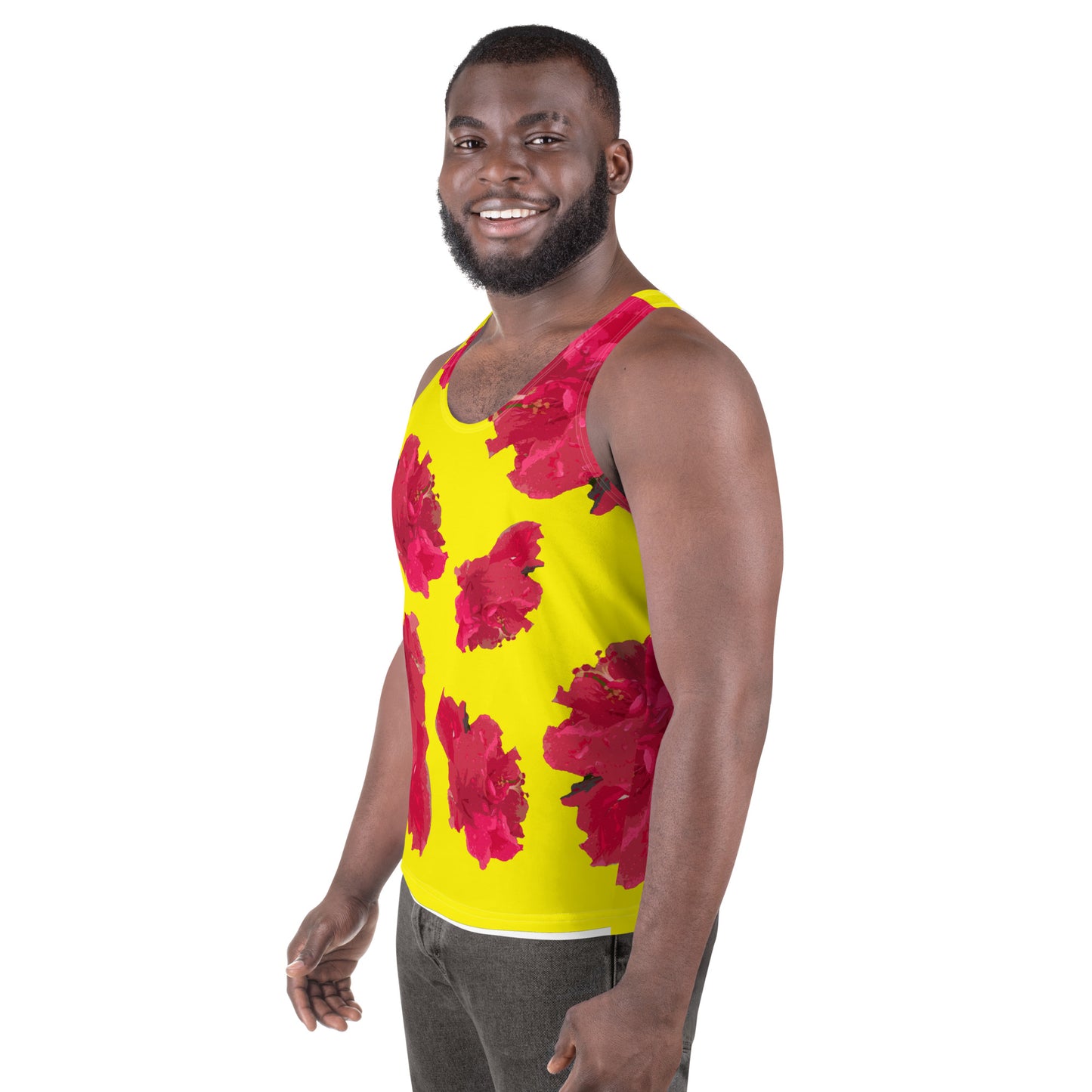 Men's Hibiscus Floral Tank Top