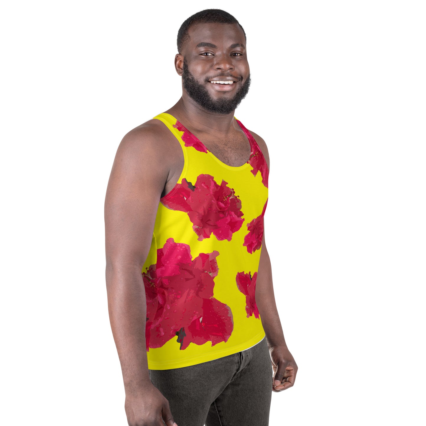 Men's Hibiscus Floral Tank Top