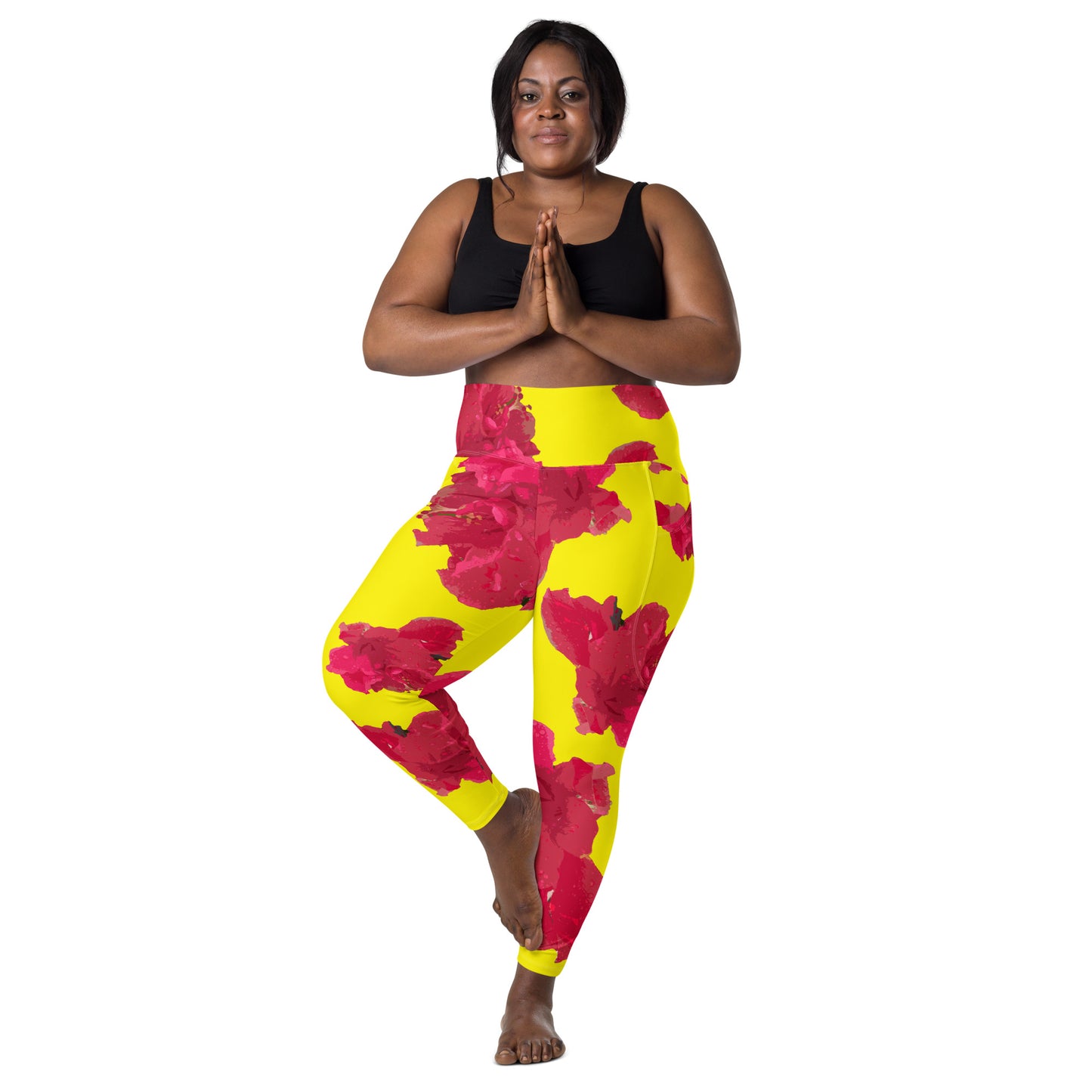 Women's Hibiscus Leggings with pockets