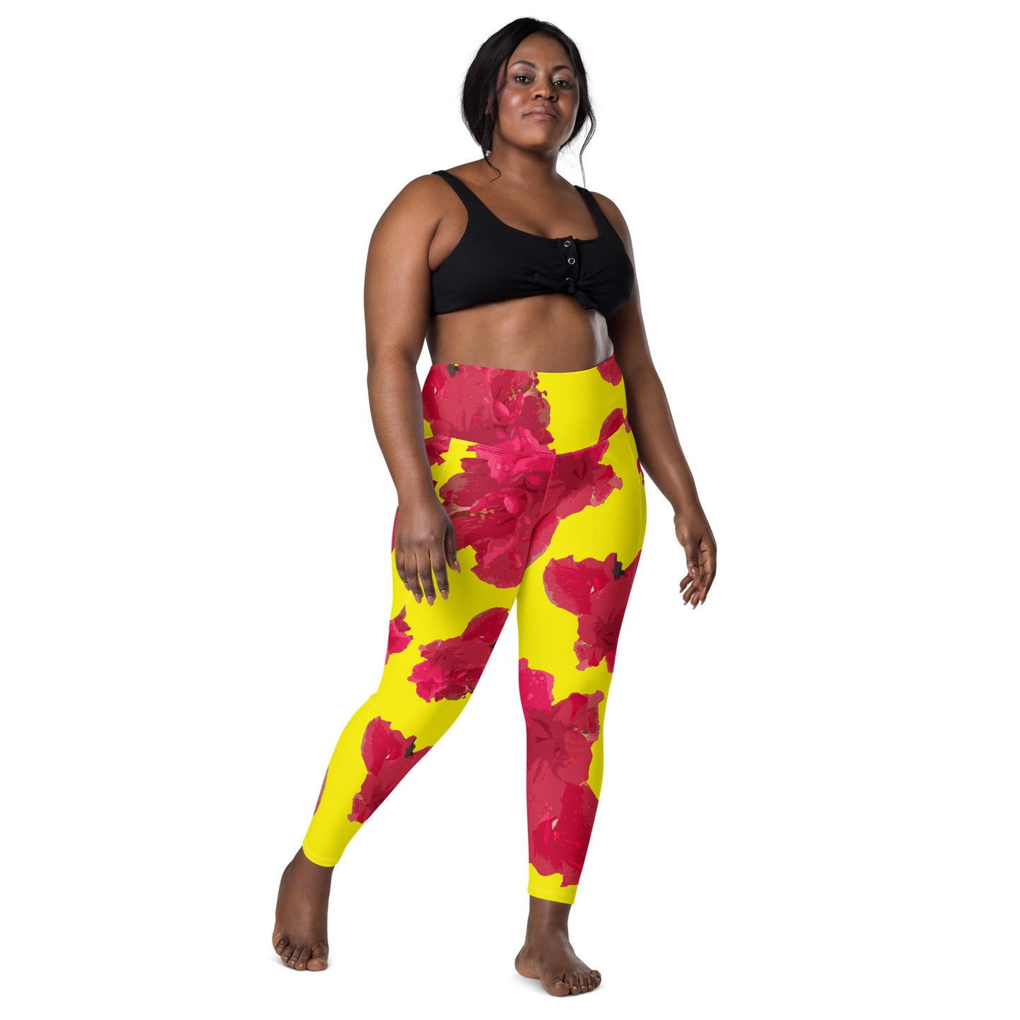 Women's Hibiscus Leggings with pockets