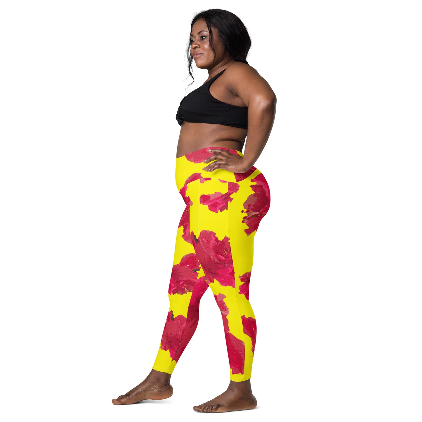 Women's Hibiscus Leggings with pockets