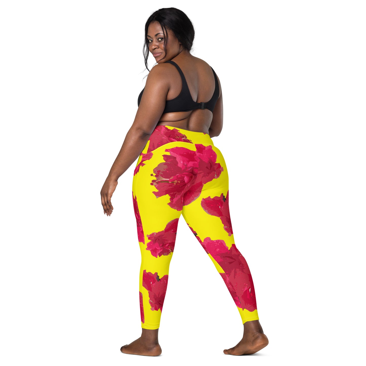 Women's Hibiscus Leggings with pockets