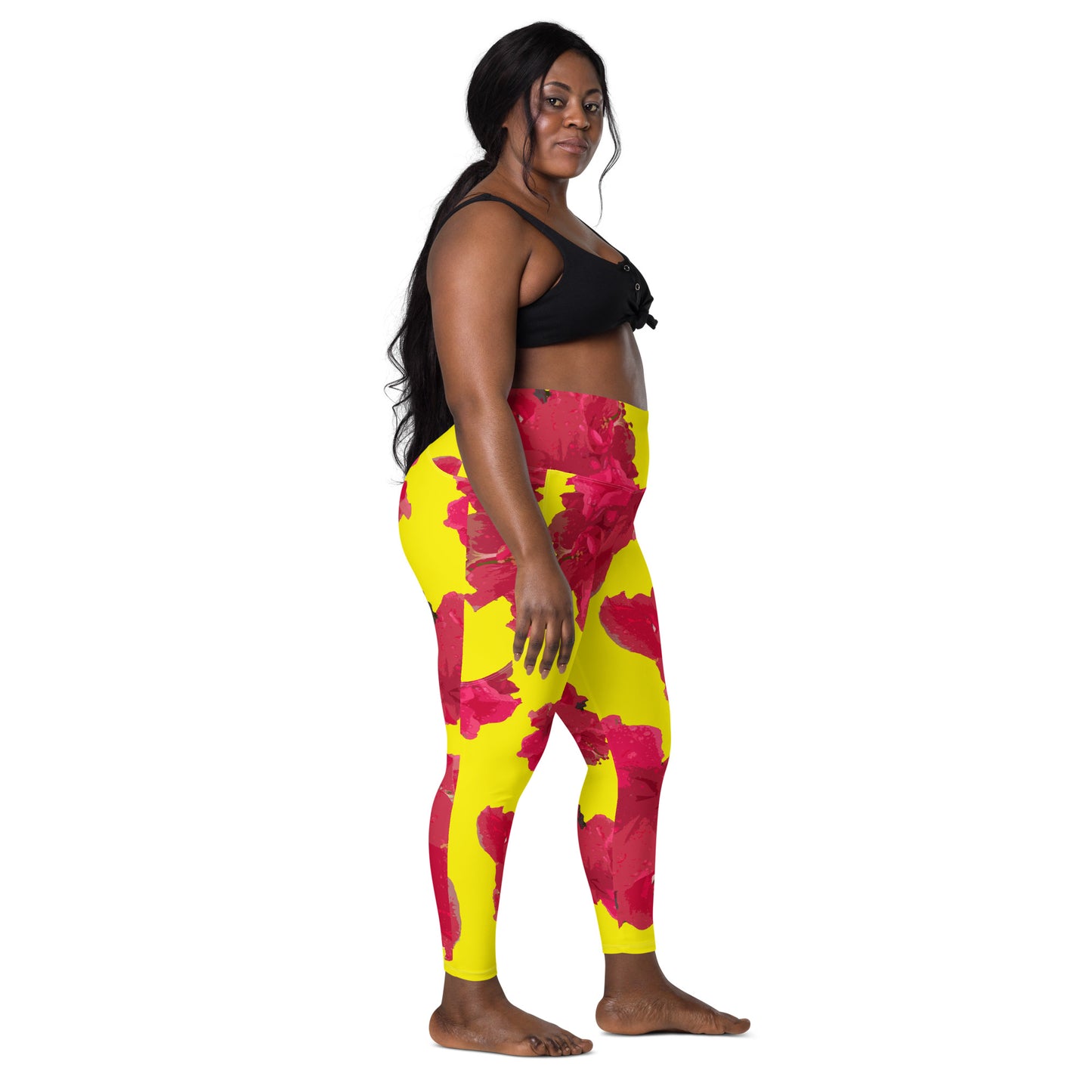 Women's Hibiscus Leggings with pockets