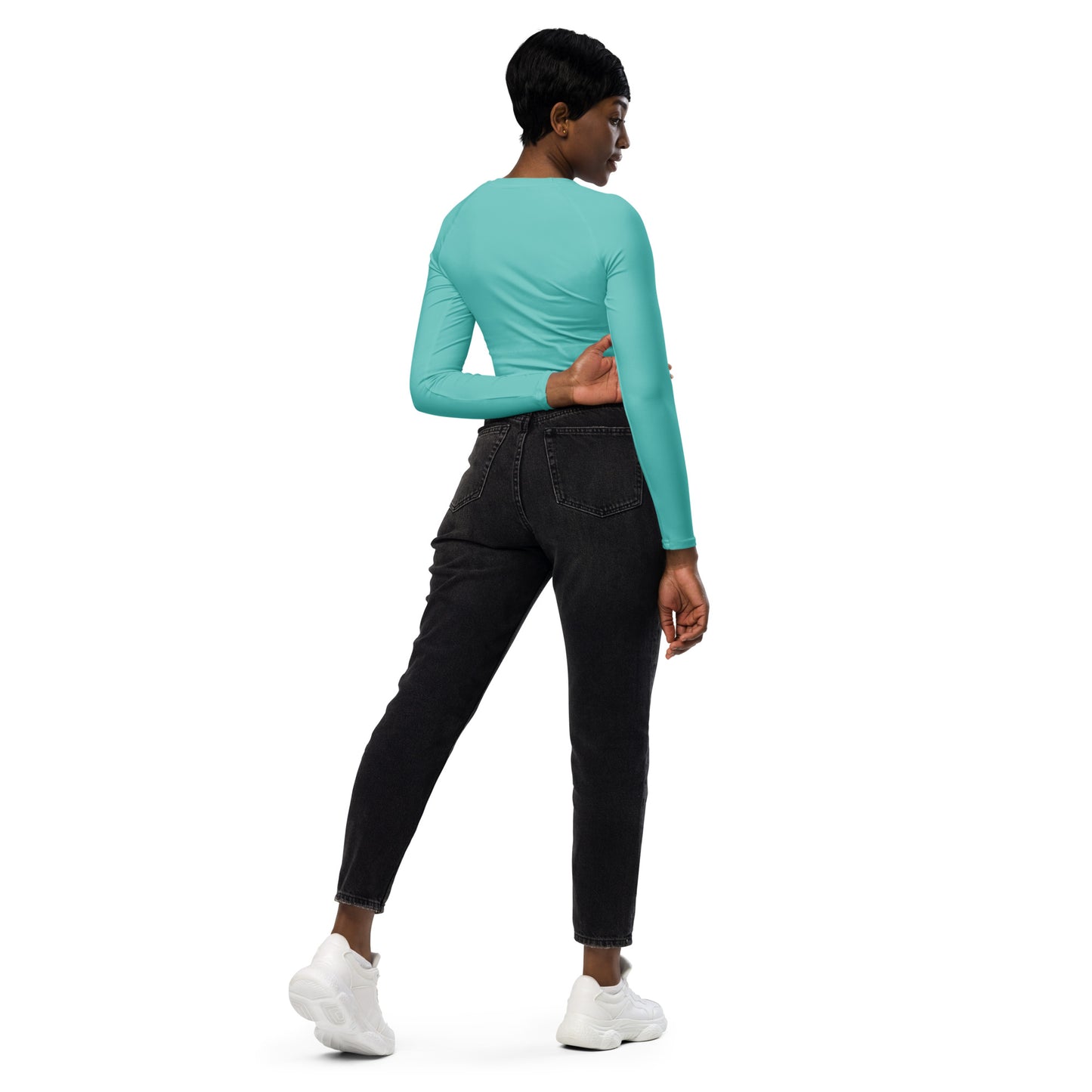 Women's  Ocean Drive Green long-sleeve crop top