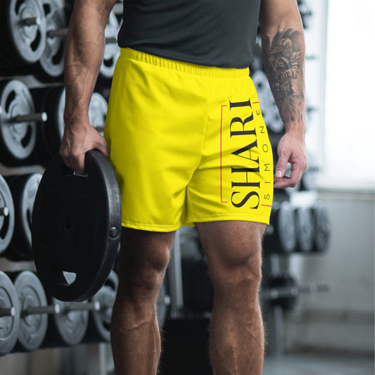 Men's Hibiscus Yellow Athletic Long Shorts