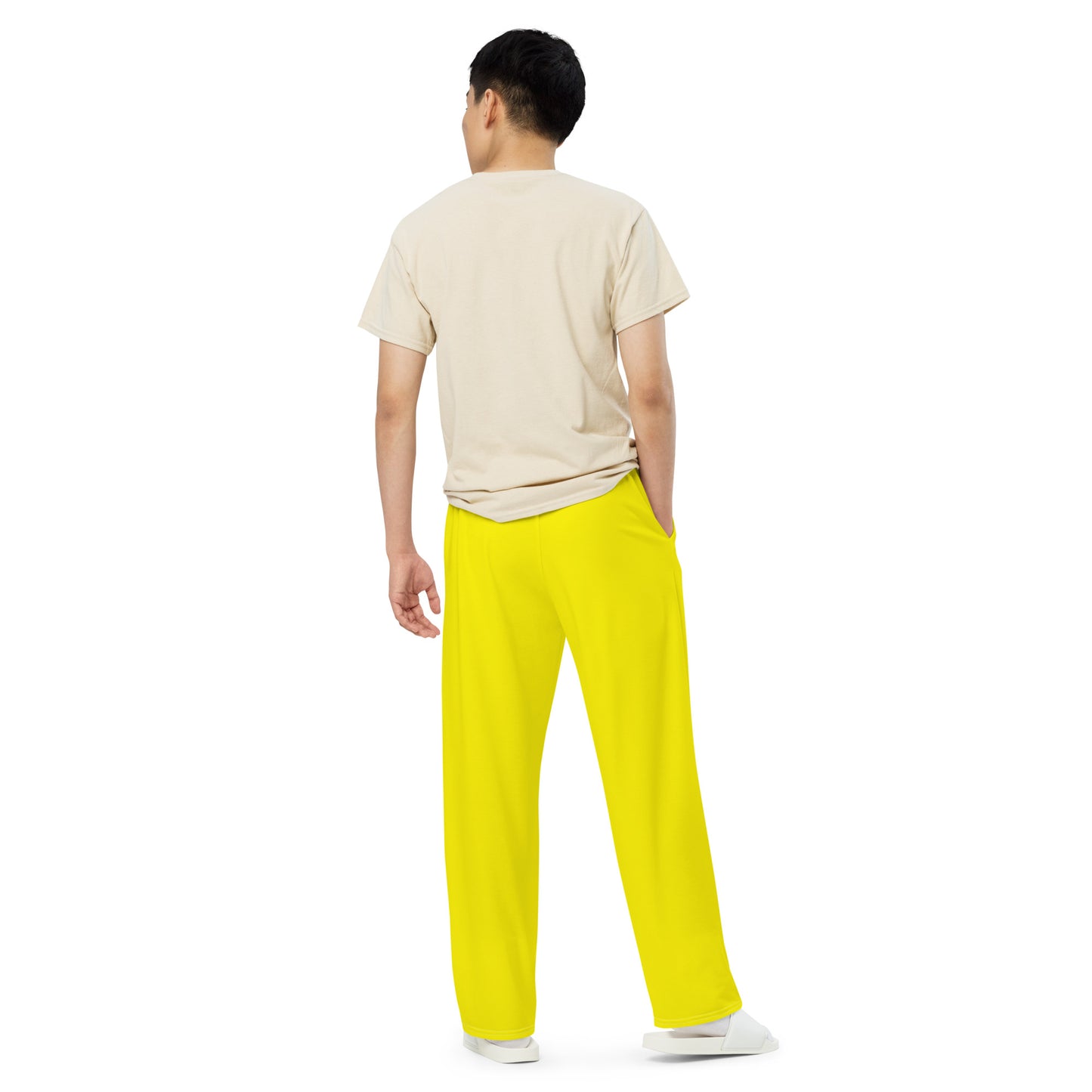 Men's Hibiscus Yellow wide-leg pants