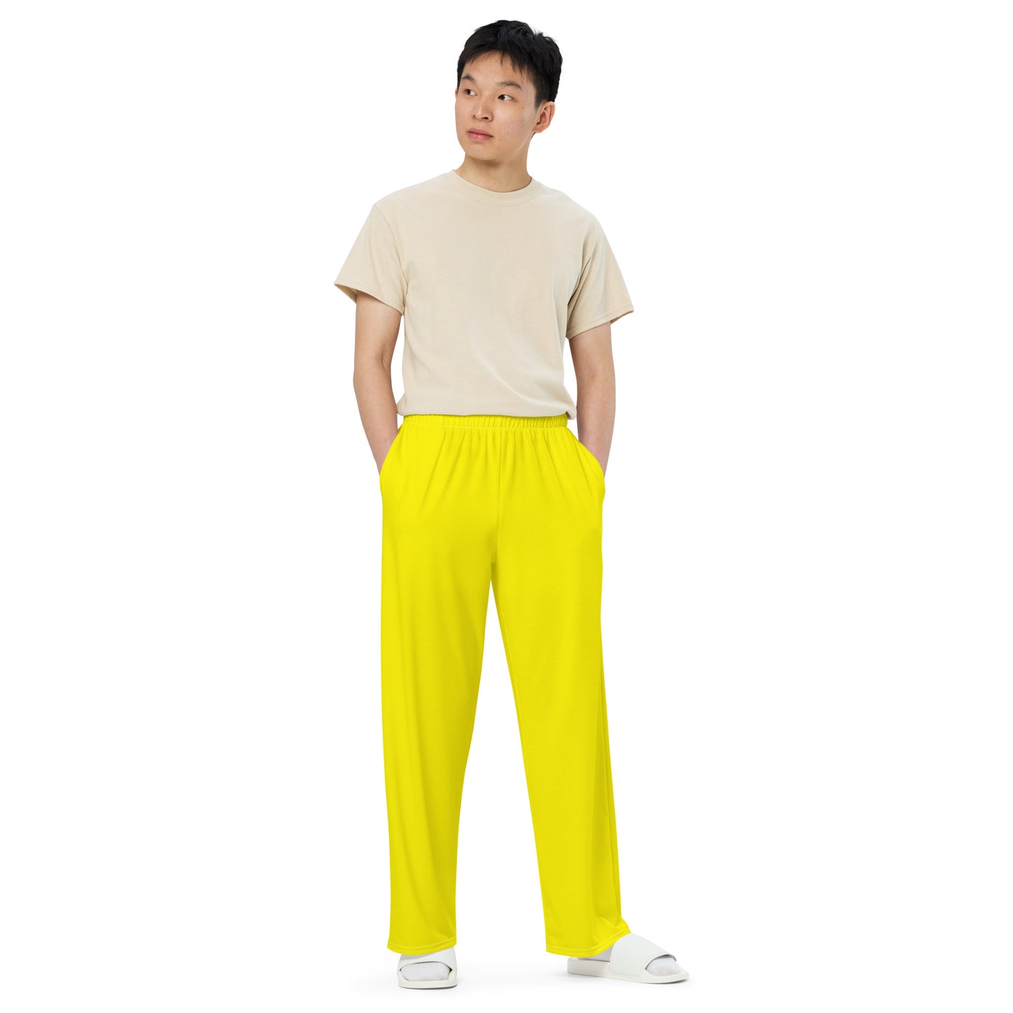 Men's Hibiscus Yellow wide-leg pants