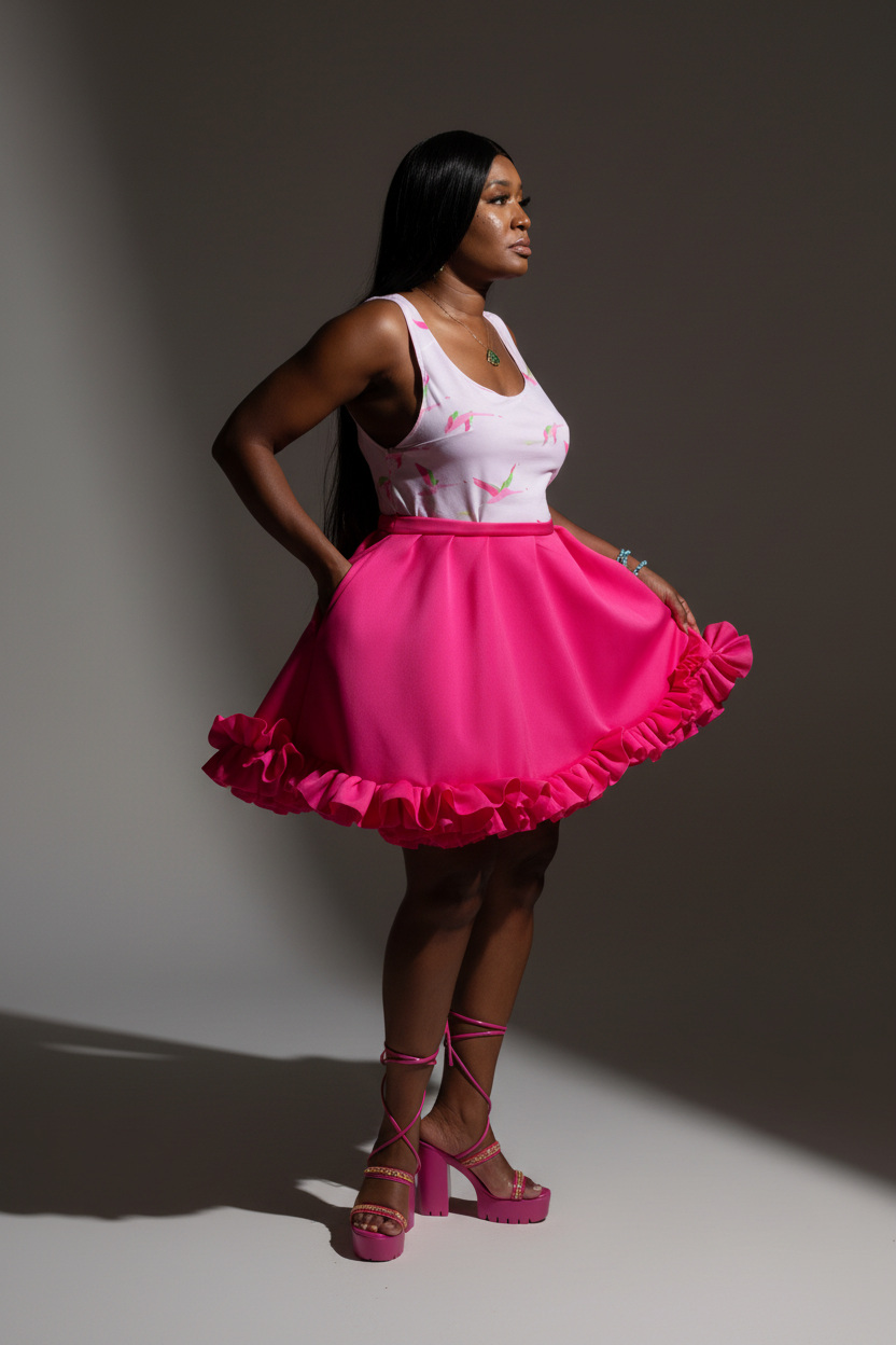 Circle Ruffle Skirt - Editorial Side