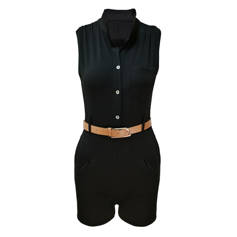 Summer Casual High Waist  Women Clothing Sexy Sleeveless Romper