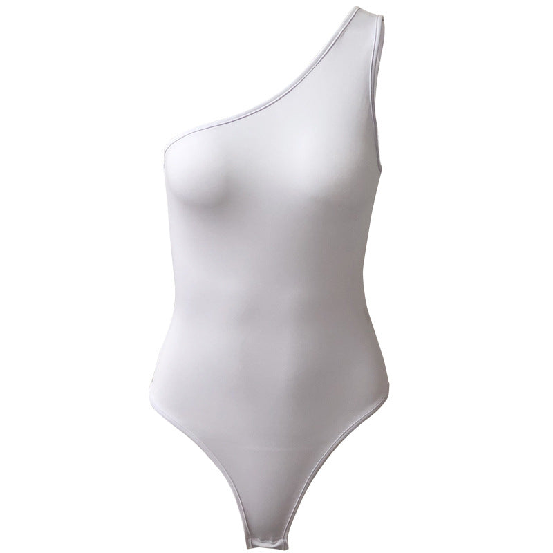 Summer  Sexy Nightclub Women Sleeveless Shoulder Tight Open Casual Bodysuit Bodysuit