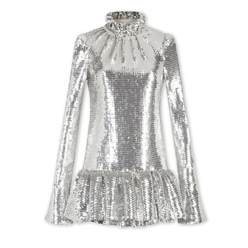 Sequin Glitter Ruffled Dress