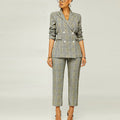 Women Clothing 2022 Spring Elegant Slim Plaid Business Suit