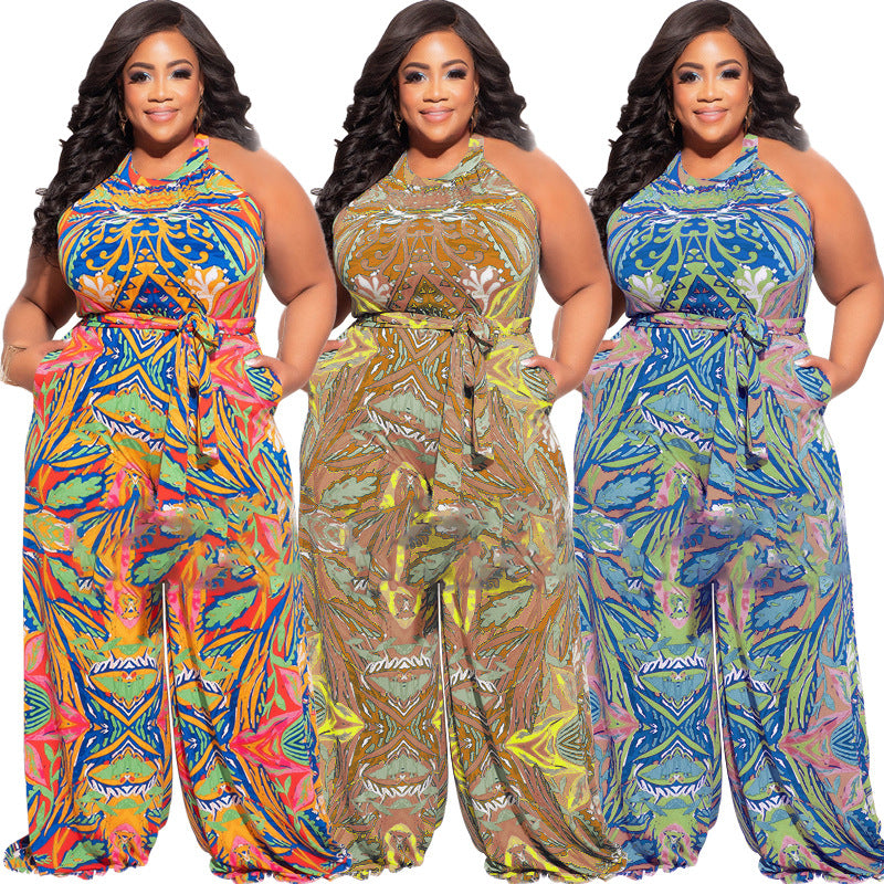 Women Clothing Printed Casual Plus Size Women Wear Plus Size Women Jumpsuit