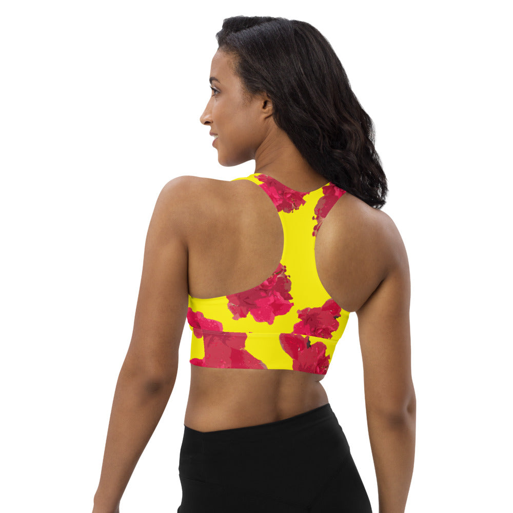 Hibiscus Yellow Longline sports bra