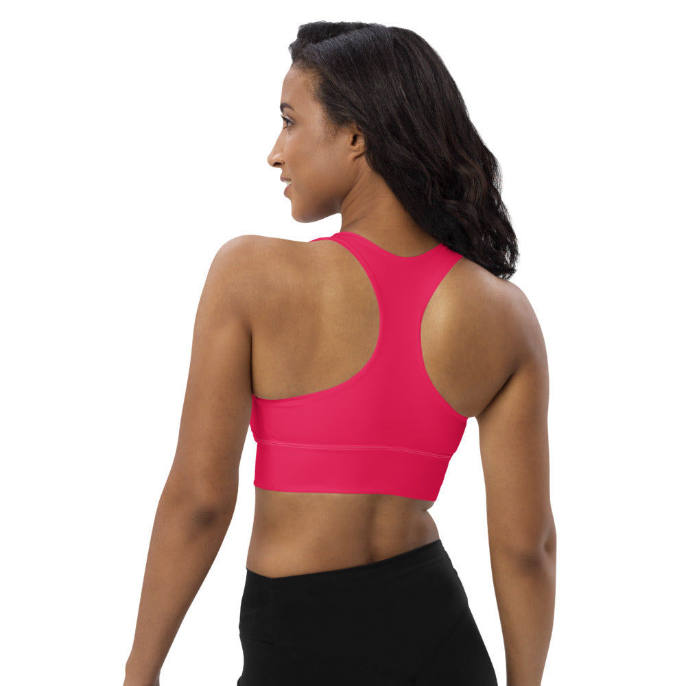 Hibiscus Pink Longline sports bra