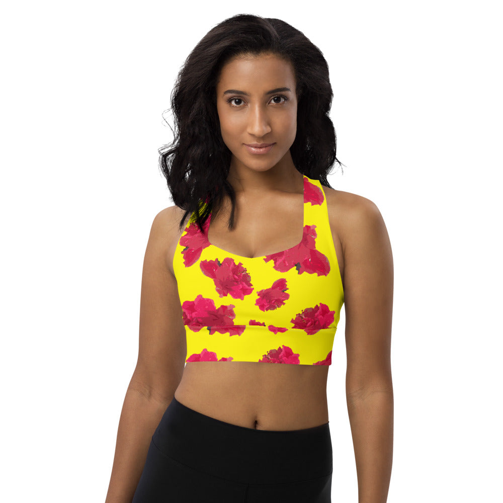 Hibiscus Yellow Longline sports bra