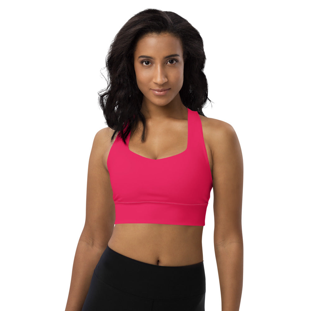 Hibiscus Pink Longline sports bra