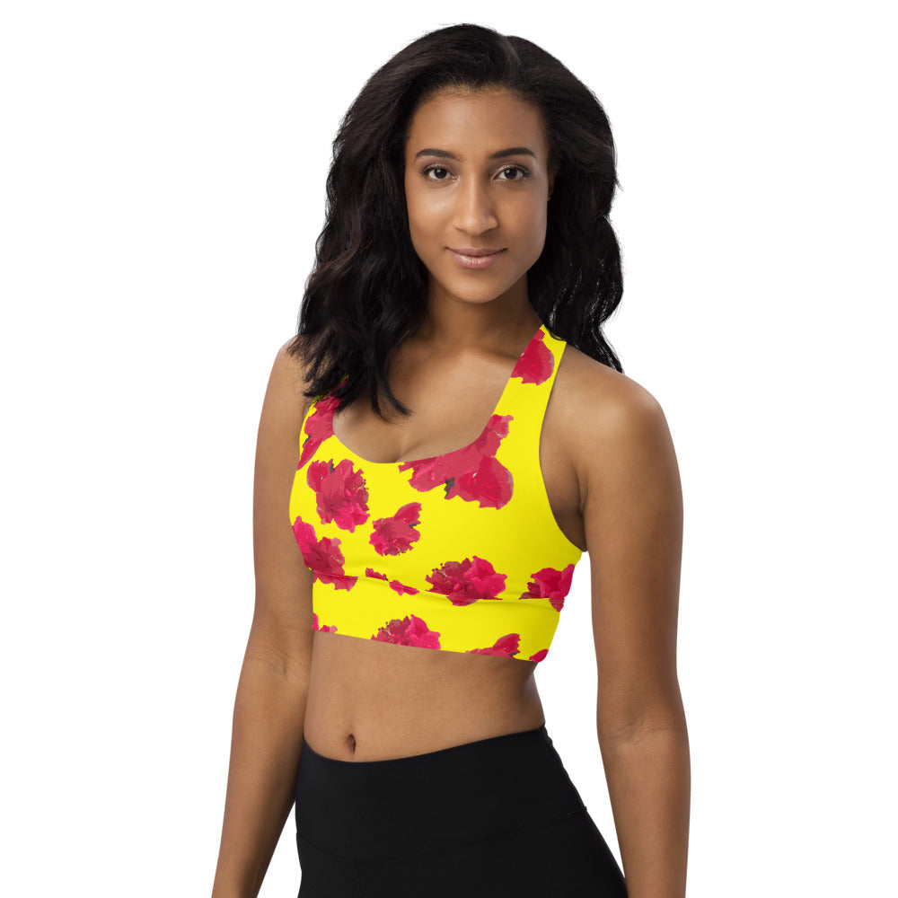 Hibiscus Yellow Longline sports bra