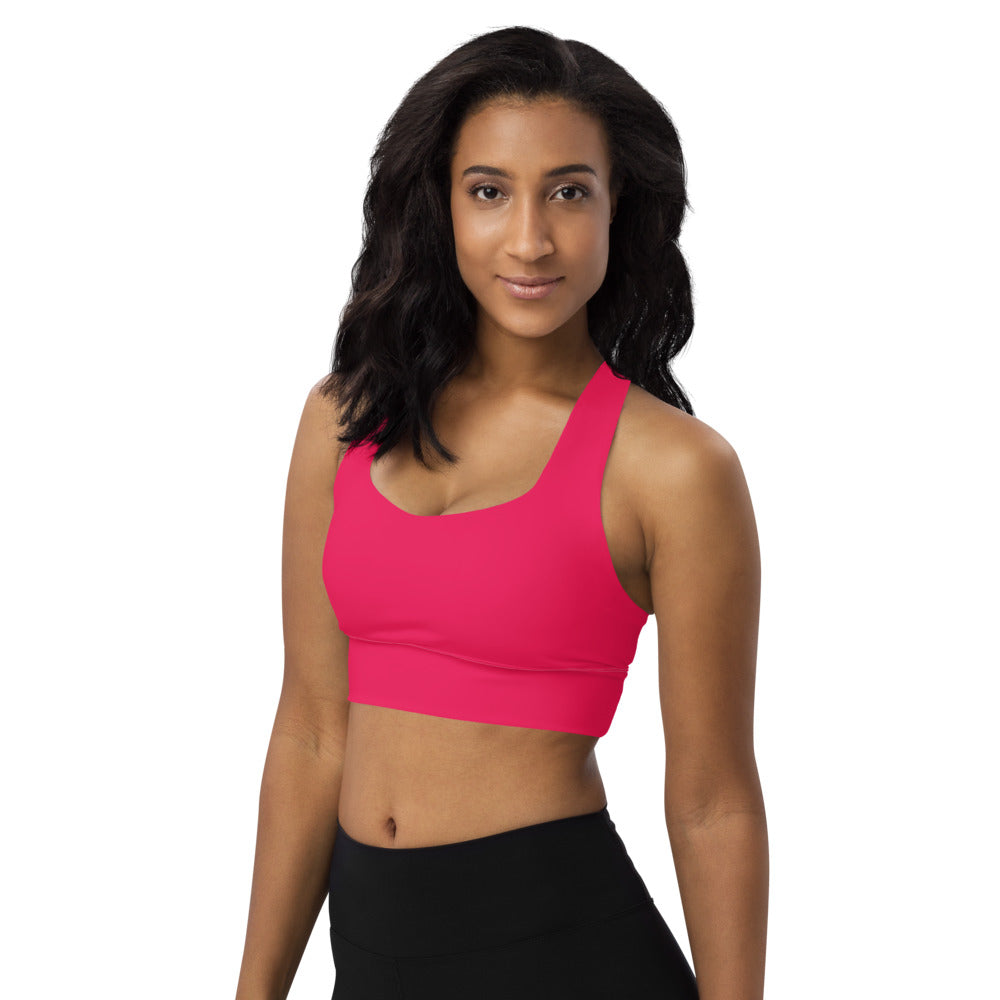 Hibiscus Pink Longline sports bra