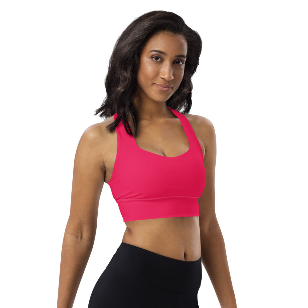 Hibiscus Pink Longline sports bra