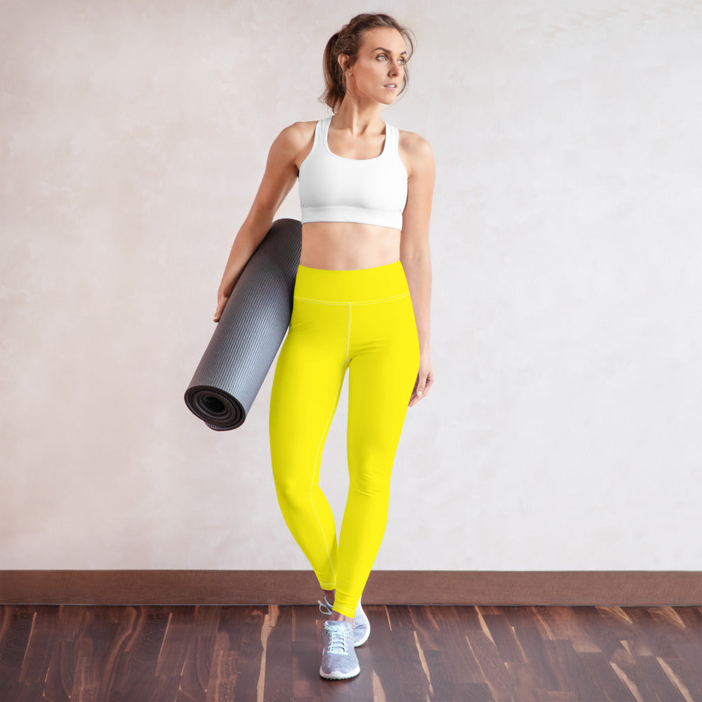 Yoga Leggings Hibiscus Yellow