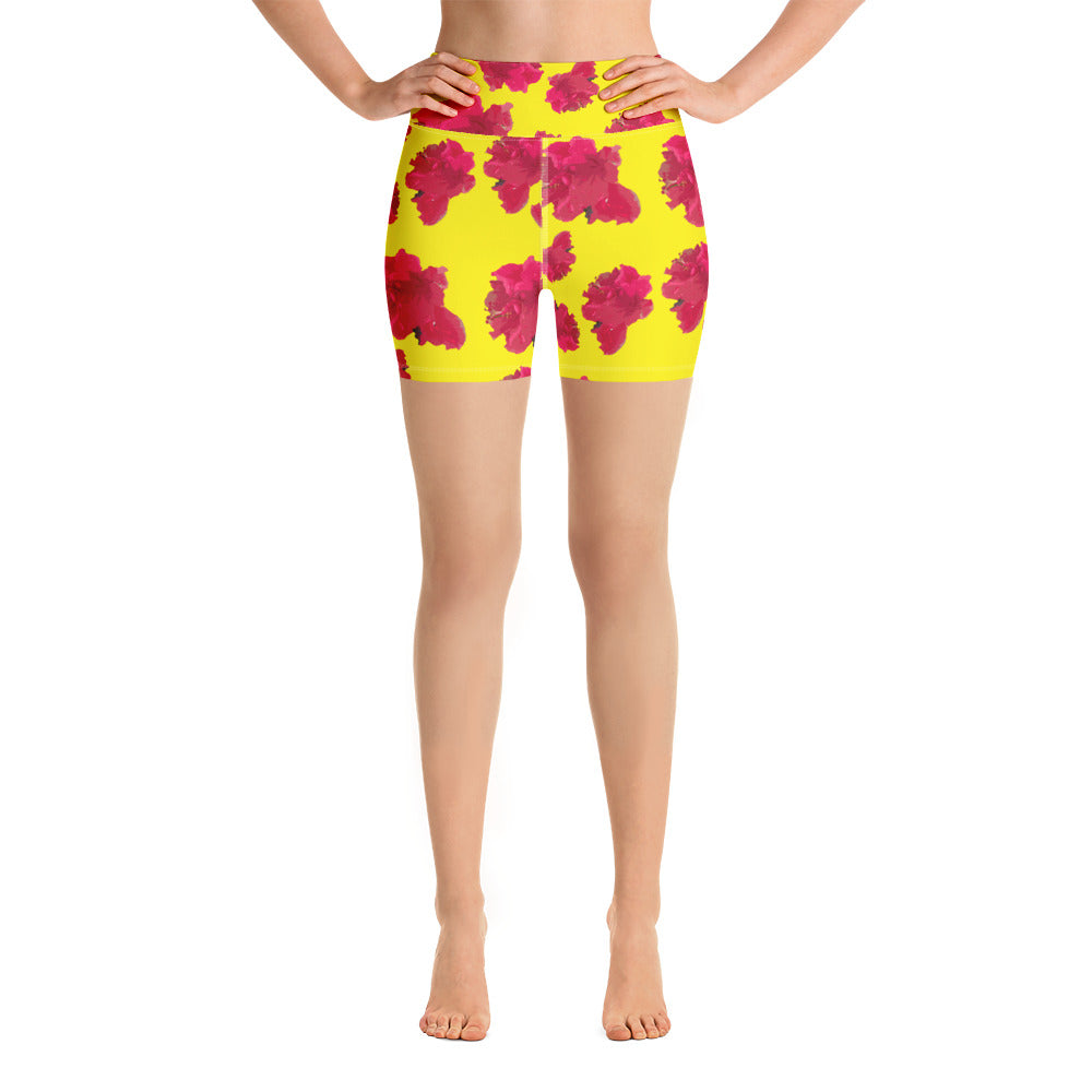 Hibiscus Me Crazy Yoga Shorts