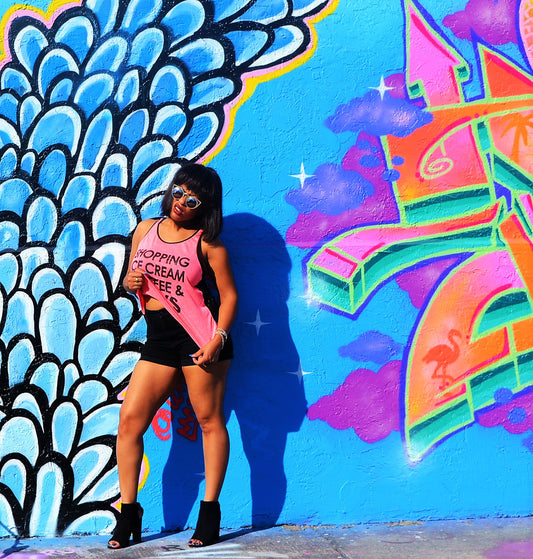 Pink Playful Mesh Tank Top