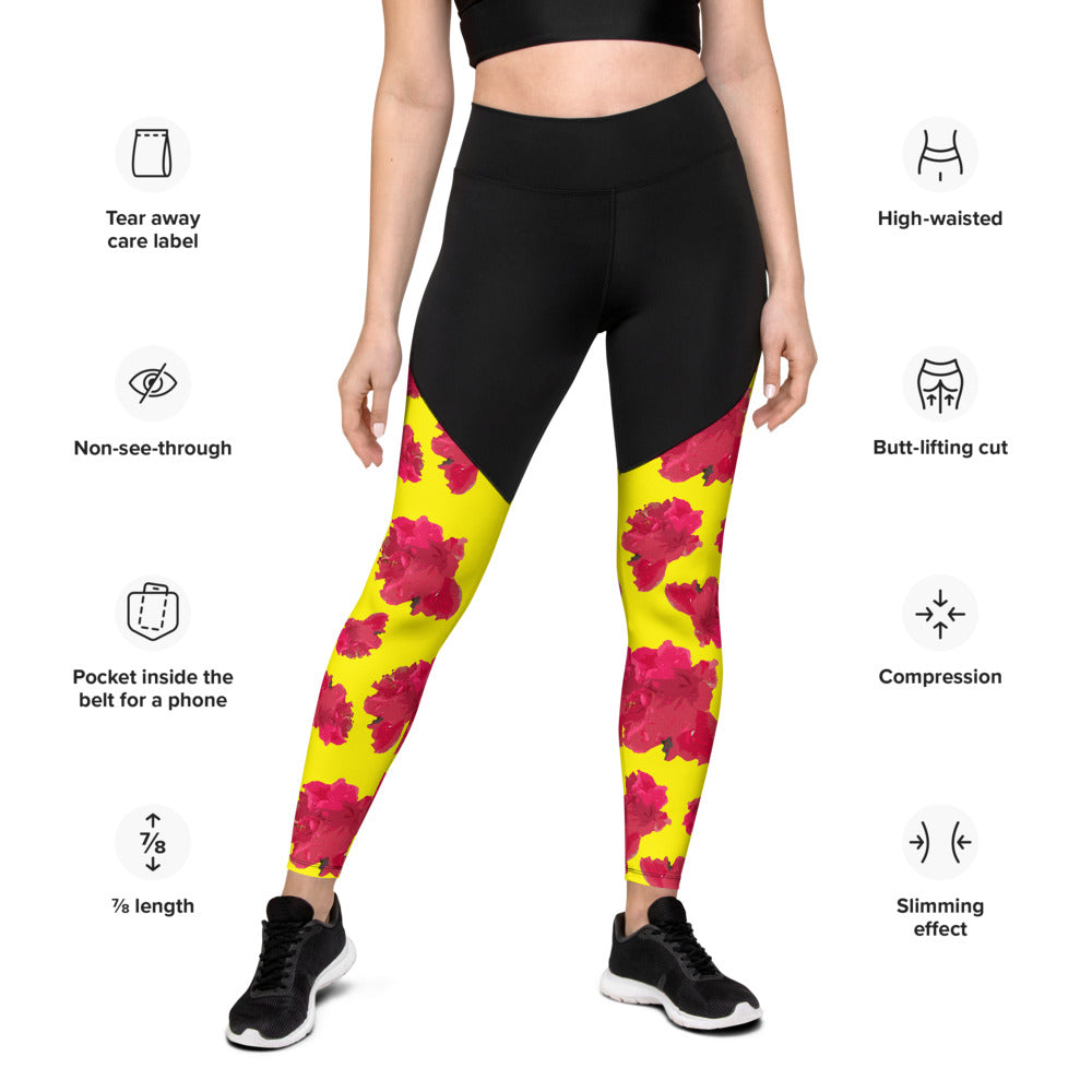 Hibiscus workout yoga Leggings