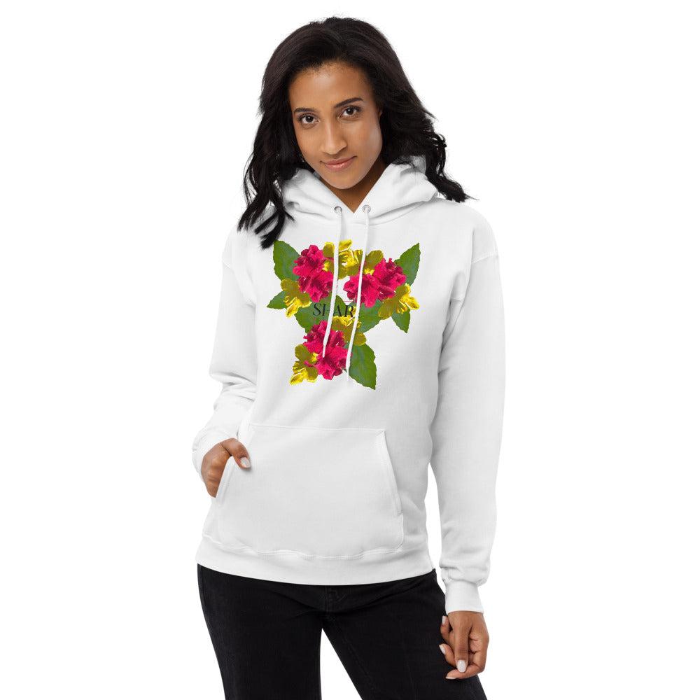 Shari Simone Hibiscus Floral fleece hoodie