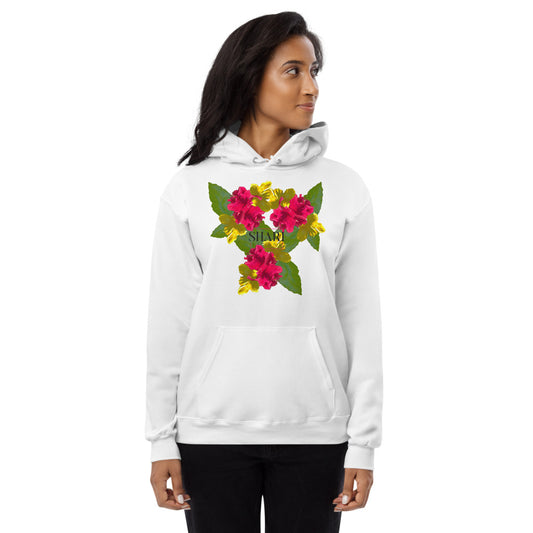 Shari Simone Hibiscus Floral fleece hoodie