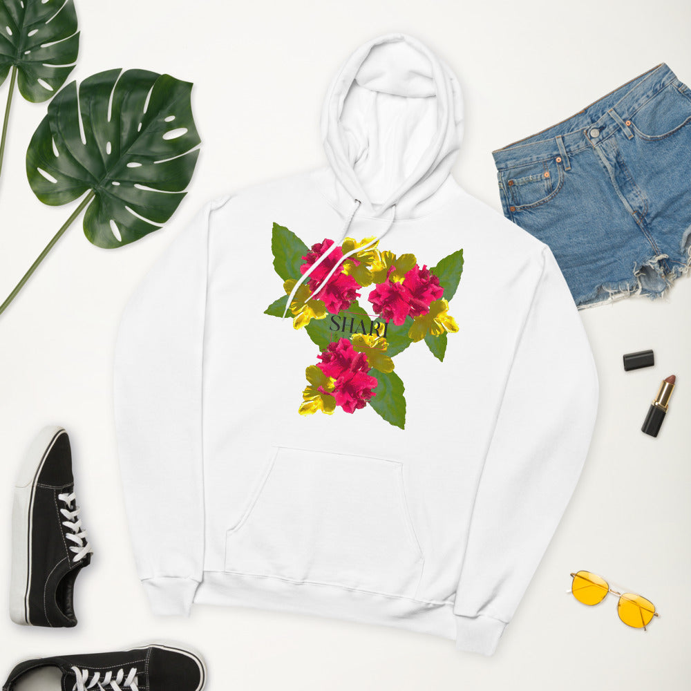 Shari Simone Hibiscus Floral fleece hoodie