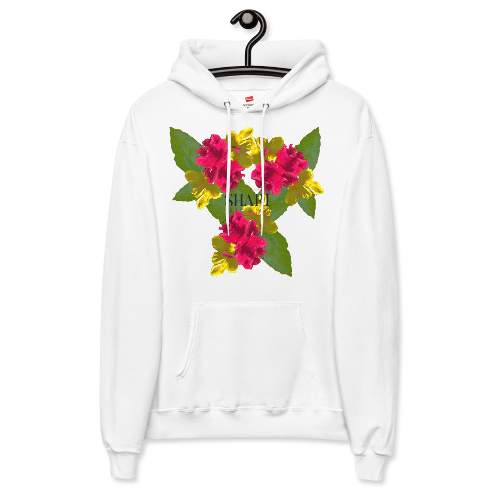 Shari Simone Hibiscus Floral fleece hoodie